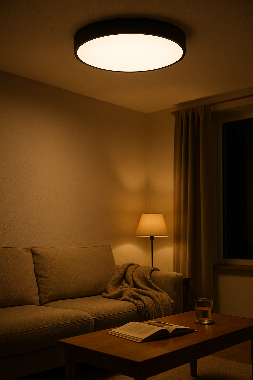Ceiling Light Flush Mount Living Room | Round LED