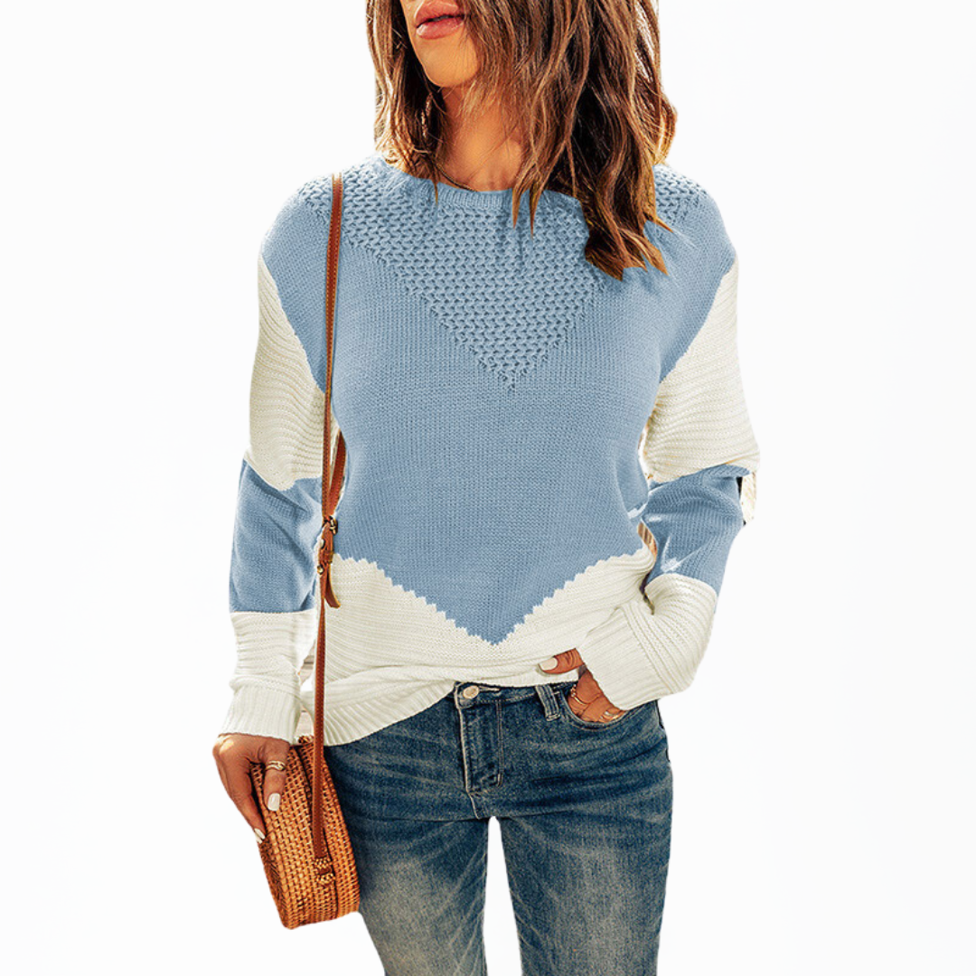 Aria | Oversized Contrast Knitted Jumper