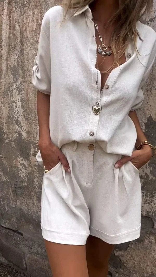 Clara｜Cotton and Linen Blouse Set