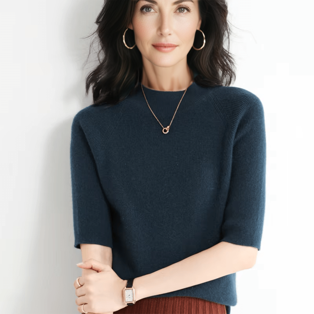 Drew | Elegant Half-Sleeve Woollen Cardigan