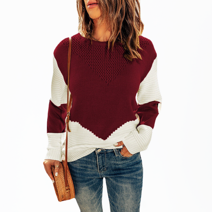 Aria | Oversized Contrast Knitted Jumper