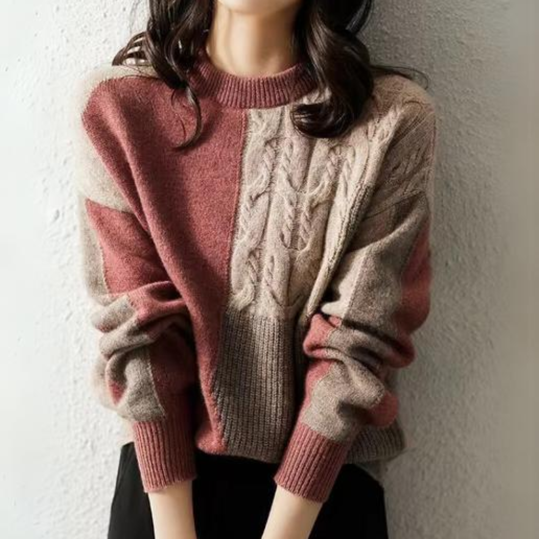 Lucia | Chic Patchwork Knitted Jumper