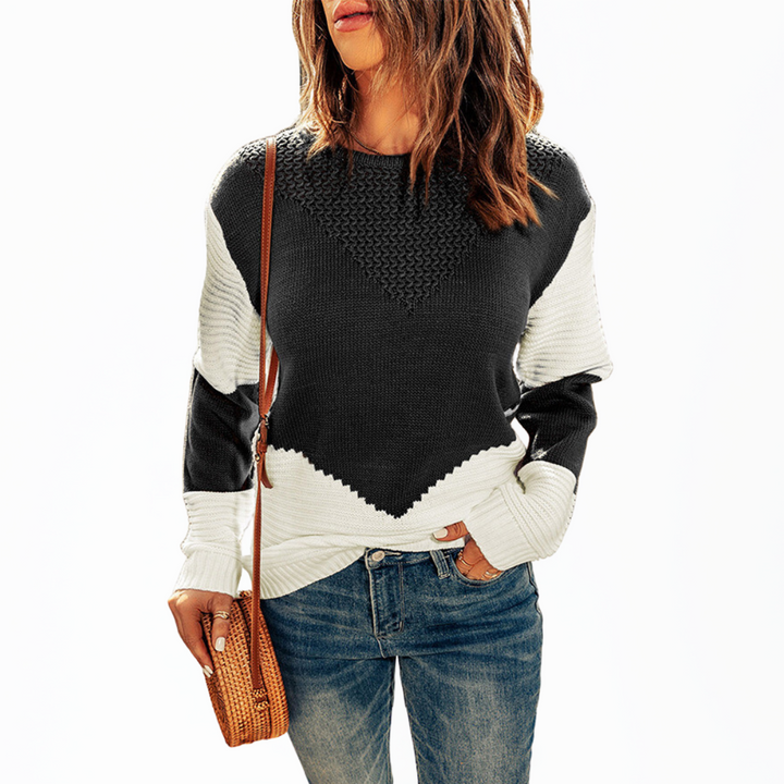 Aria | Oversized Contrast Knitted Jumper