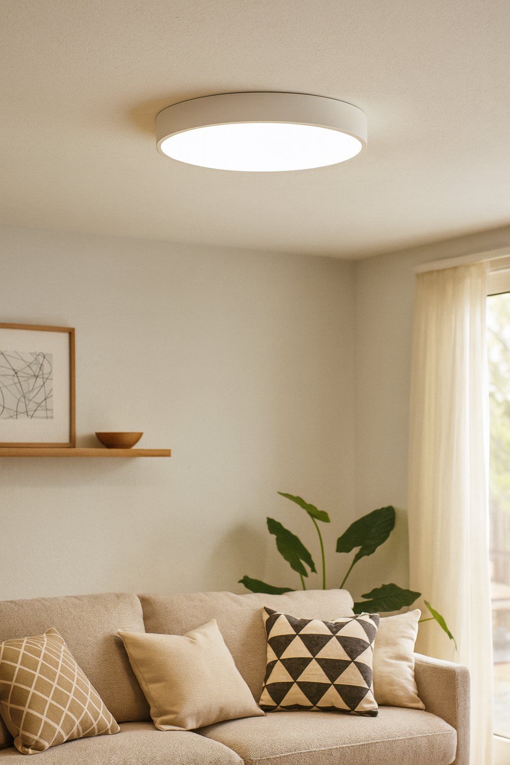 Ceiling Light Flush Mount Living Room | Round LED