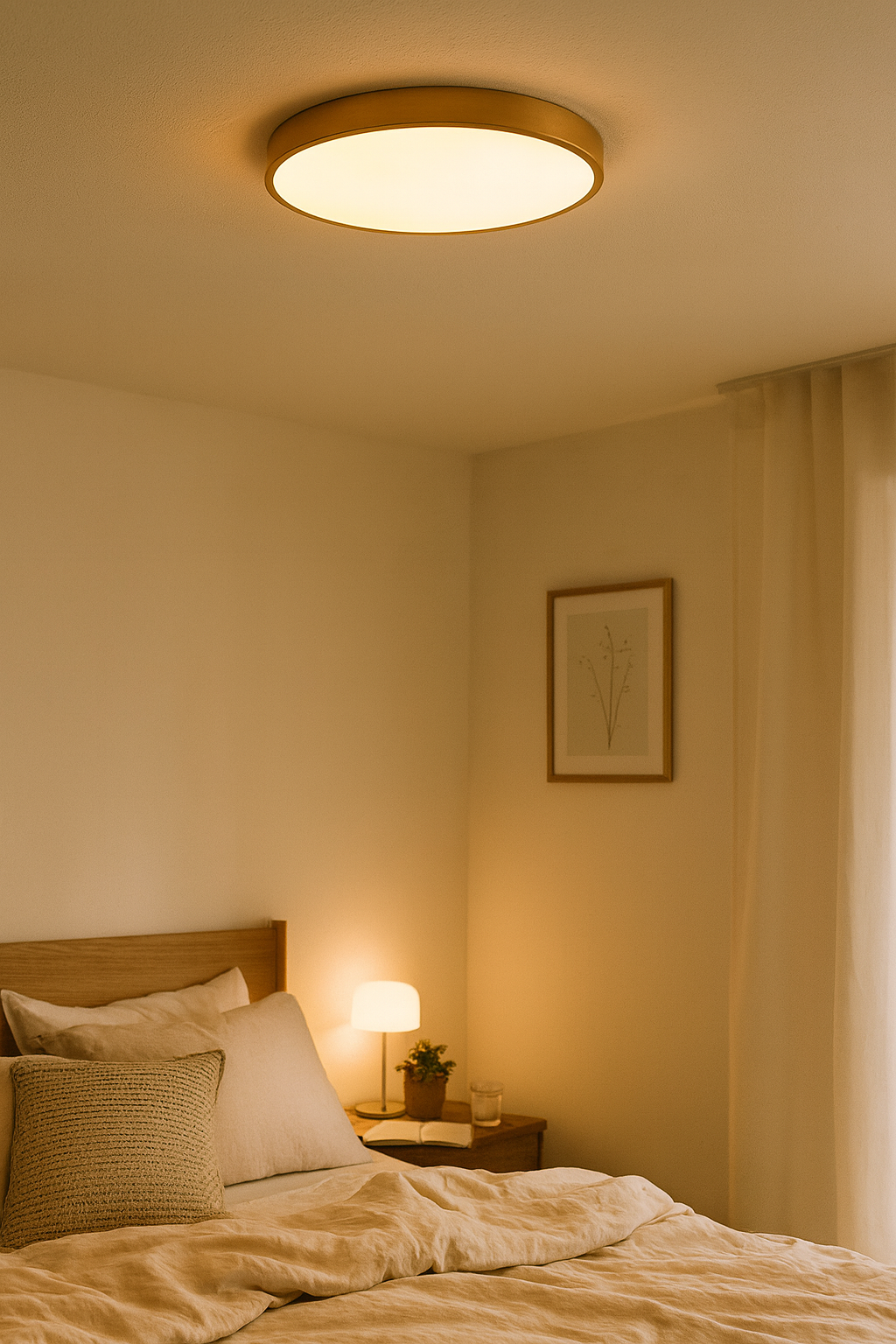 Ceiling Light Flush Mount Living Room | Round LED