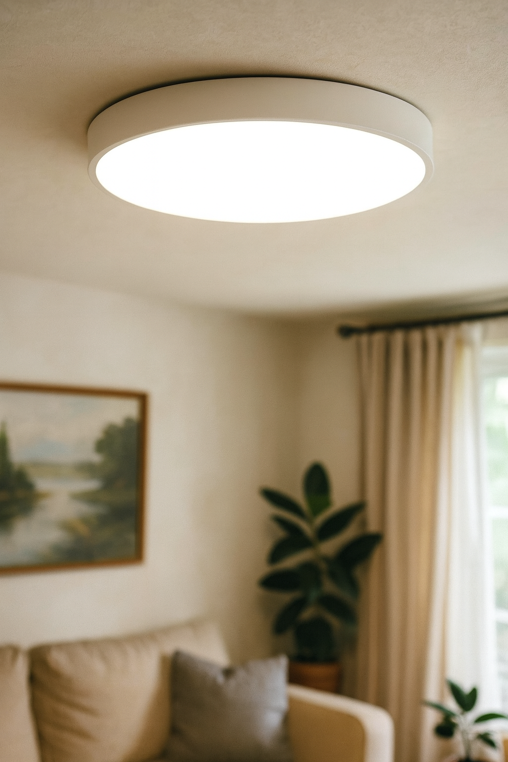 Ceiling Light Flush Mount Living Room | Round LED