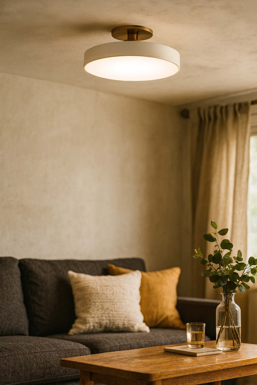 Ceiling Light Semi Flush Living Room | Modern Disc