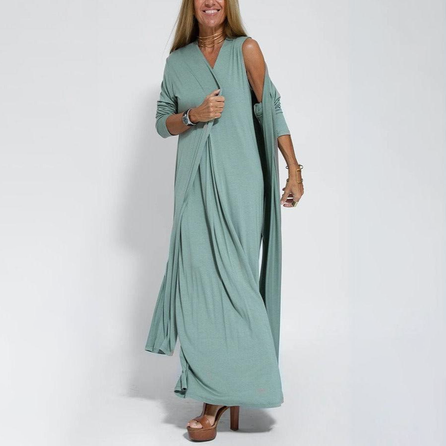 Lisa™｜Elegant Long Dress + FREE Matching Cardigan